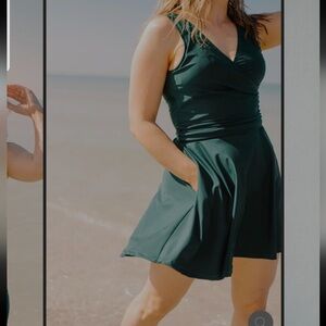 Honey Mark Basil Swim Top & Sugar Skort in Evergreen